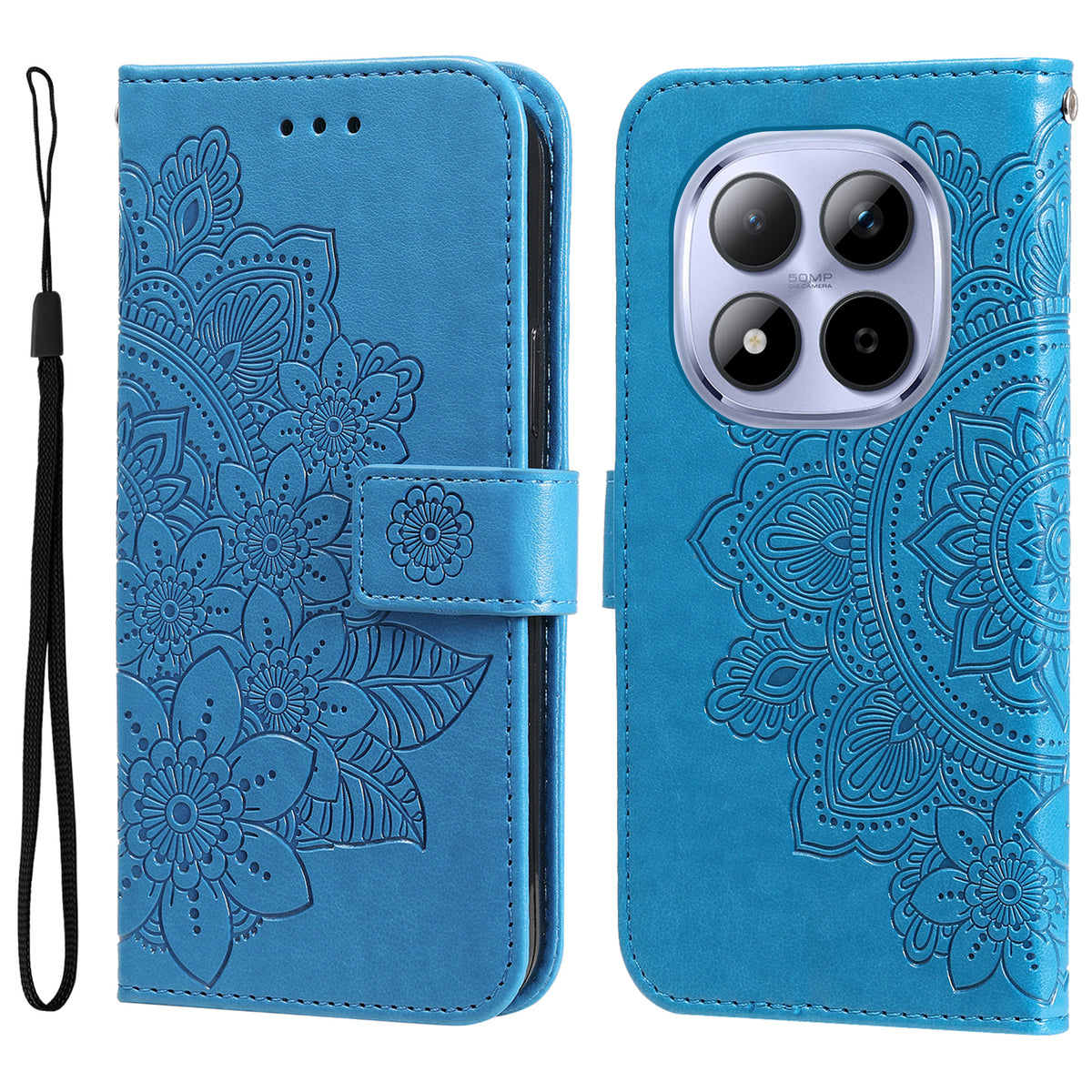 Xiaomi Redmi Note 15 Pro 4G (Global) fodral med blommönster i PU-läder, plånboksfodral med stativ