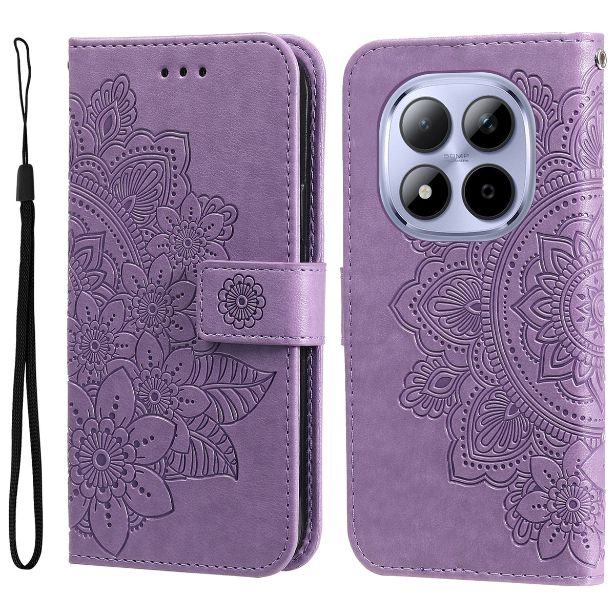 For Xiaomi Redmi Note 15 Pro 4G (Global) Case Floral Pattern PU Leather Wallet Stand Phone Cover