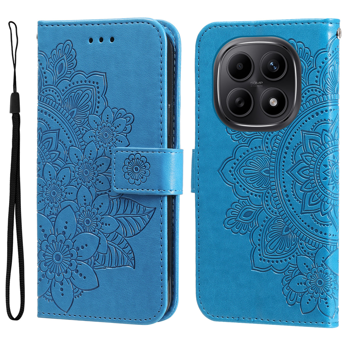 Xiaomi Poco M8 5G / Redmi Note 15 5G (Global) / 15 4G (Global)-etui med blomstermønster og PU-læderpung