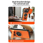 For Xiaomi 15T Pro Magnetic Case Ring Holder Foldable Kickstand TPU PC Phone Cover with Camera Lens Slider