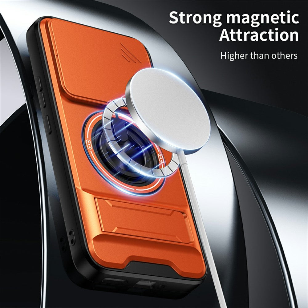 For Xiaomi 15T Pro Magnetic Case Ring Holder Foldable Kickstand TPU PC Phone Cover with Camera Lens Slider