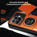 For Xiaomi 15T Pro Magnetic Case Ring Holder Foldable Kickstand TPU PC Phone Cover with Camera Lens Slider