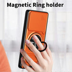 For Xiaomi Poco M7 Pro 5G Magnetic Case Ring Holder Foldable Kickstand TPU PC Phone Cover with Camera Lens Slider