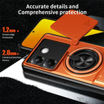 For Xiaomi Poco M7 Pro 5G Magnetic Case Ring Holder Foldable Kickstand TPU PC Phone Cover with Camera Lens Slider