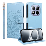 For Xiaomi Redmi Note 15 Pro 4G (Global) Case RFID Blocking Imprinted Dog Pattern PU Leather Phone Cover with Wrist Strap