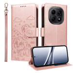 For Xiaomi Poco M8 5G / Redmi Note 15 5G (Global) Case RFID Blocking Imprinted Dog Pattern PU Leather Phone Cover with Wrist Strap