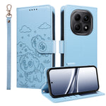 For Xiaomi Poco M8 5G / Redmi Note 15 5G (Global) Case RFID Blocking Imprinted Dog Pattern PU Leather Phone Cover with Wrist Strap