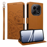 For Xiaomi Poco M8 5G / Redmi Note 15 5G (Global) Case RFID Blocking Imprinted Dog Pattern PU Leather Phone Cover with Wrist Strap