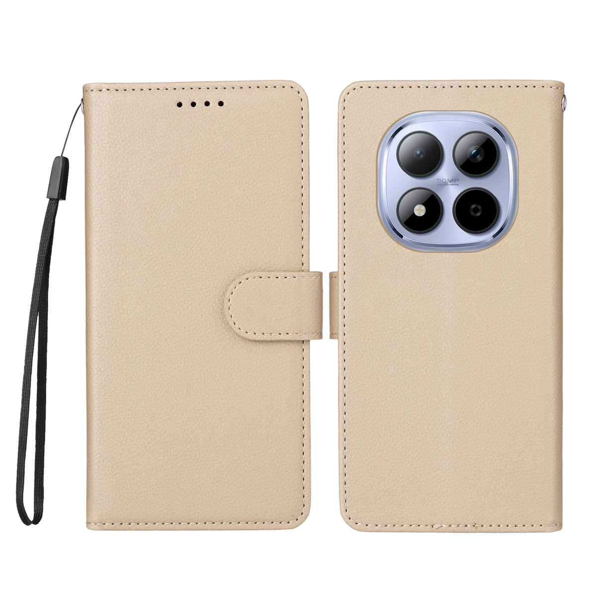 For Xiaomi Redmi Note 15 Pro 4G (Global) Case RFID Blocking 3 Card Slots PU Leather Phone Cover with Wrist Strap