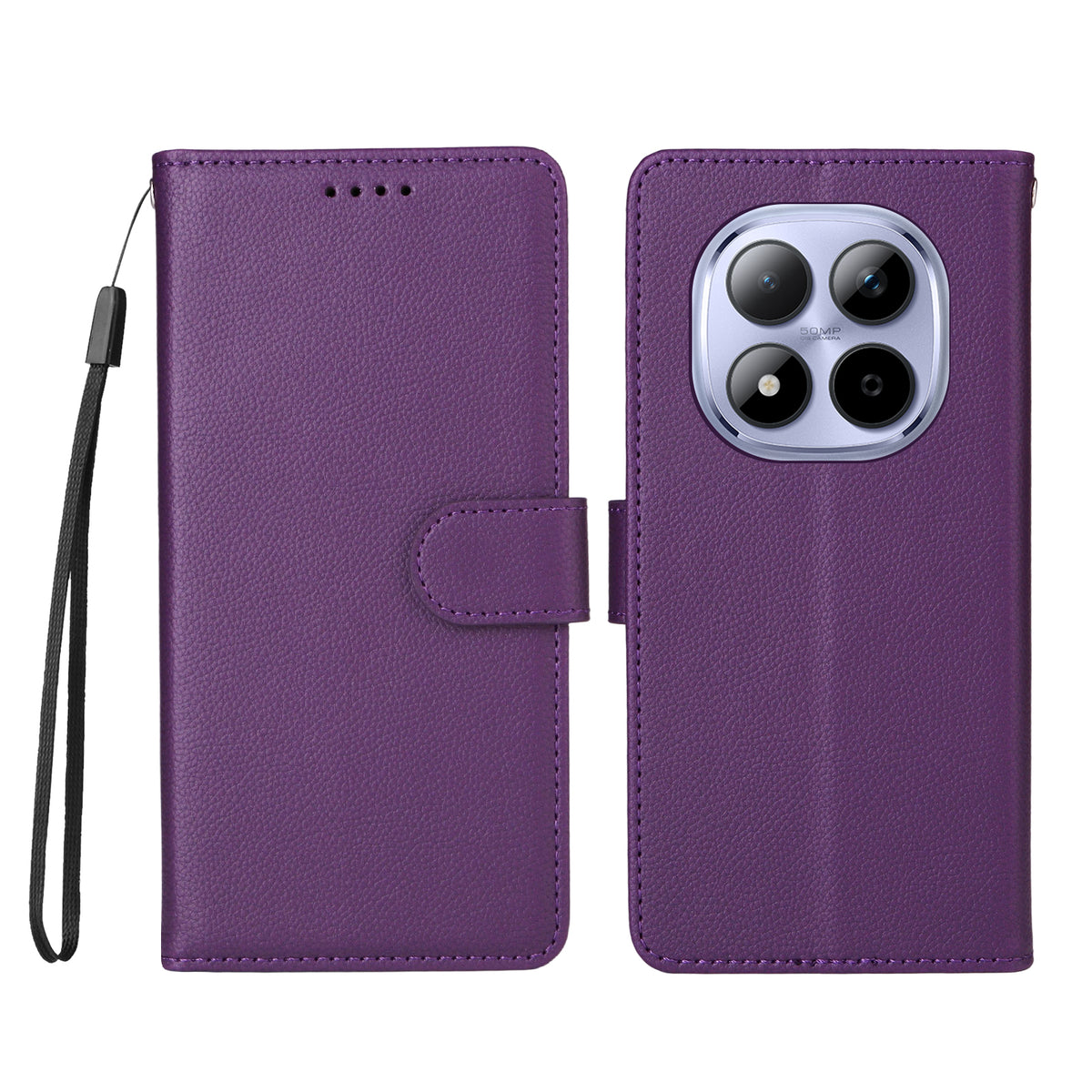 For Xiaomi Redmi Note 15 Pro 4G (Global) Case RFID Blocking 3 Card Slots PU Leather Phone Cover with Wrist Strap