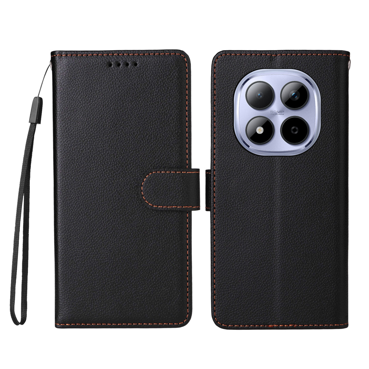 For Xiaomi Redmi Note 15 Pro 4G (Global) Case RFID Blocking 3 Card Slots PU Leather Phone Cover with Wrist Strap