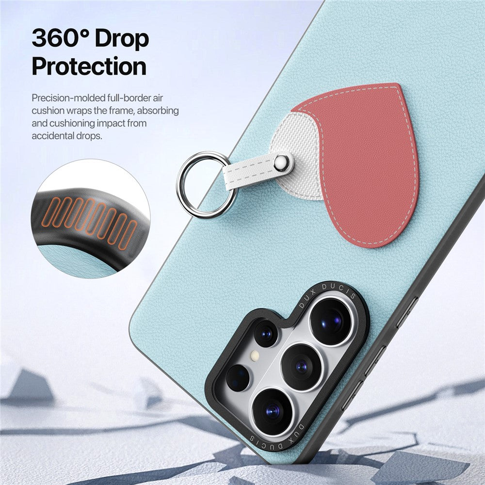 DUX DUCIS Til Samsung Galaxy S26 Ultra Etui Luvy Serie PU Læder + TPU + PC Telefon Bagcover med Fingerring / Håndledsrem