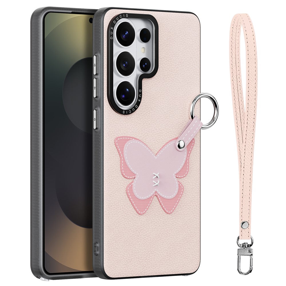 DUX DUCIS Til Samsung Galaxy S26 Ultra Etui Luvy Serie PU Læder + TPU + PC Telefon Bagcover med Fingerring / Håndledsrem