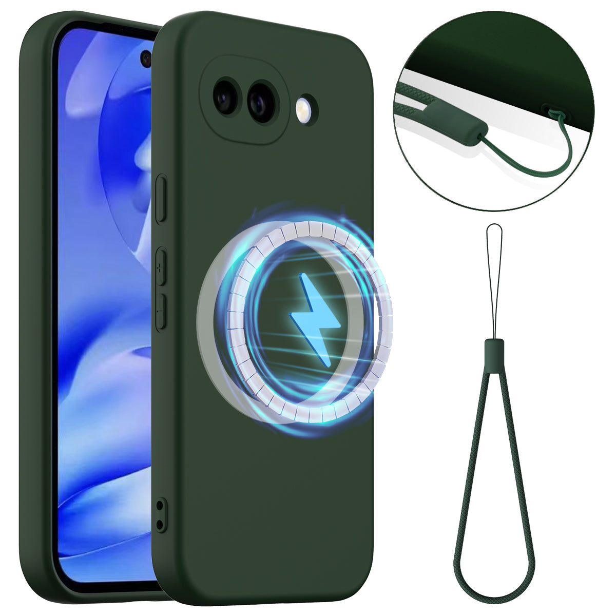 Til Google Pixel 10a Magnetisk Cover Stødsikkert Flydende Silikone Telefoncover