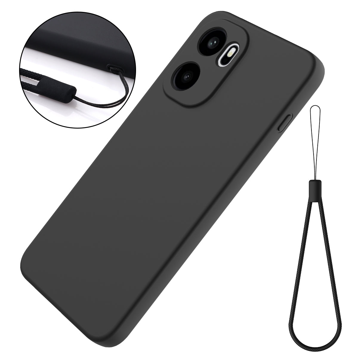 OnePlus Ace 6 5G / OnePlus Ace 6T 5G / OnePlus 15R 5G flytande silikonskal mobilbaksida med handrem
