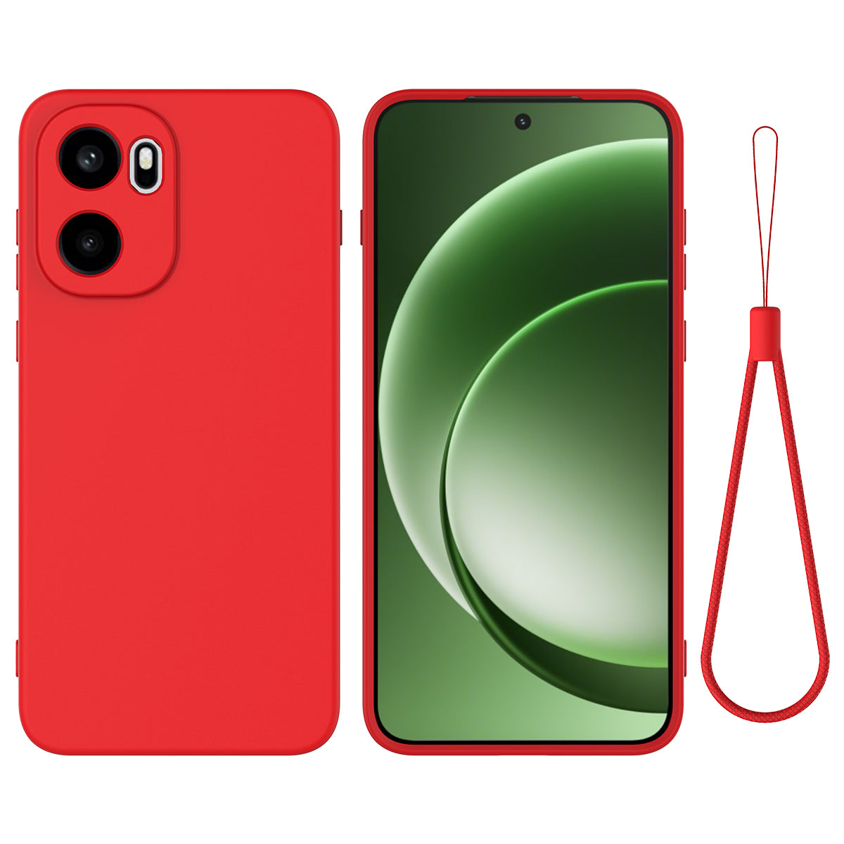 OnePlus Ace 6 5G / OnePlus Ace 6T 5G / OnePlus 15R 5G flytande silikonskal mobilbaksida med handrem