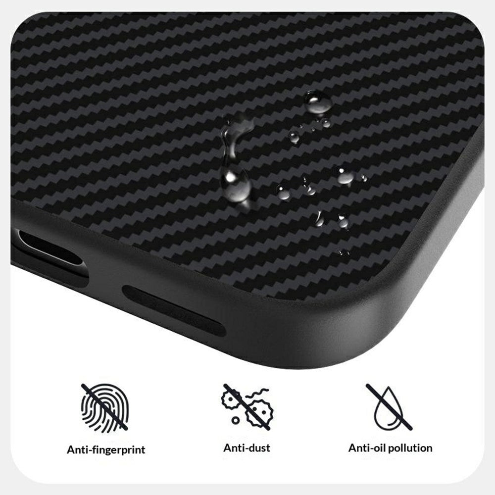 ABEEL For iPhone 17 Magnetic Case Carbon Fiber Texture TPU PC PU Phone Back Cover