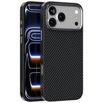ABEEL For iPhone 18 Pro Max / 17 Pro Max Case Compatible with MagSafe Carbon Fiber Texture TPU PC PU Phone Back Cover