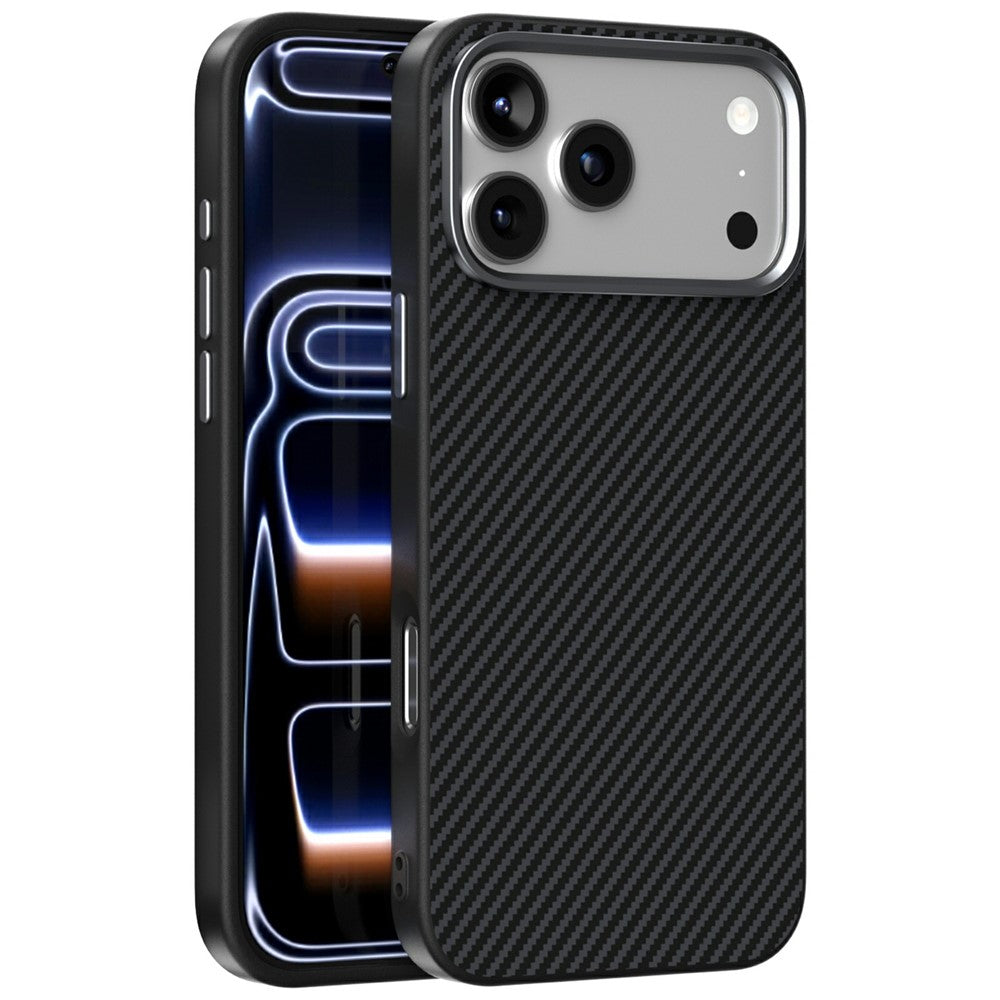 ABEEL For iPhone 18 Pro Max / 17 Pro Max Case Compatible with MagSafe Carbon Fiber Texture TPU PC PU Phone Back Cover