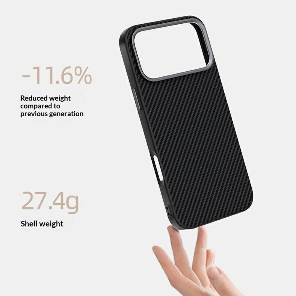 ABEEL For iPhone 18 Pro Max / 17 Pro Max Case Compatible with MagSafe Carbon Fiber Texture TPU PC PU Phone Back Cover