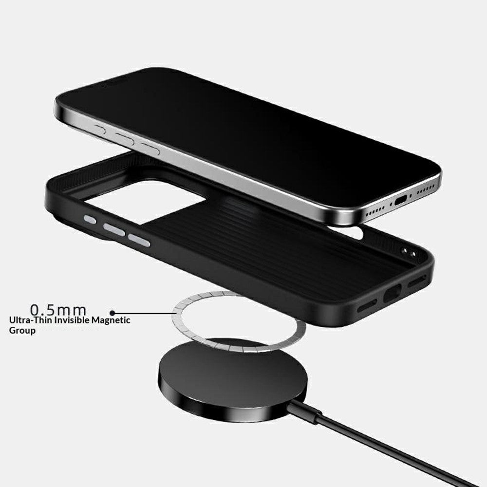 ABEEL For iPhone 18 Pro Max / 17 Pro Max Case Compatible with MagSafe Carbon Fiber Texture TPU PC PU Phone Back Cover
