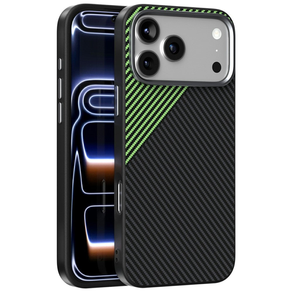 ABEEL For iPhone 18 Pro Max / 17 Pro Max Case Compatible with MagSafe Carbon Fiber Texture TPU PC PU Phone Back Cover