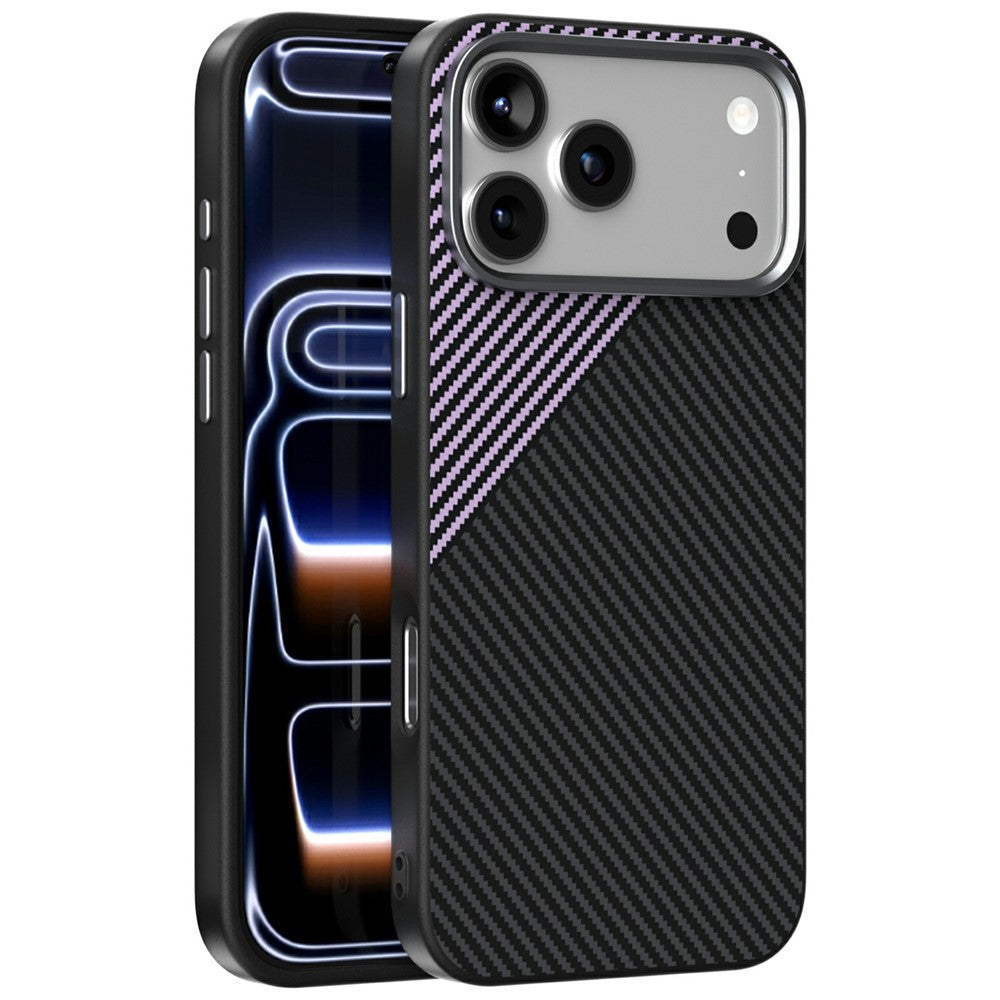 ABEEL For iPhone 18 Pro Max / 17 Pro Max Case Compatible with MagSafe Carbon Fiber Texture TPU PC PU Phone Back Cover