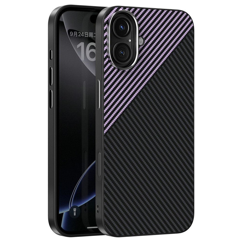 ABEEL For iPhone 16 Case Compatible with MagSafe Carbon Fiber Texture TPU PC PU Phone Back Cover