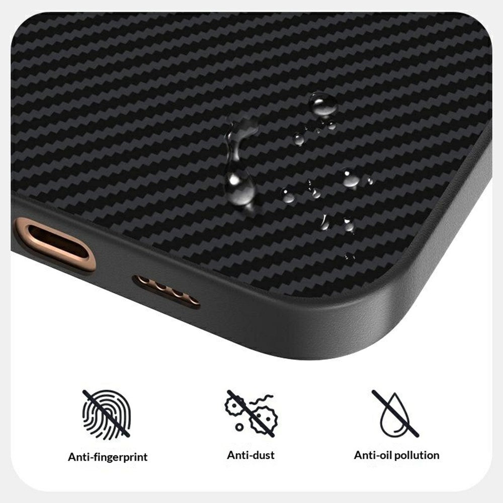 ABEEL For iPhone 16 Pro Case Compatible with MagSafe Carbon Fiber Texture TPU PC PU Phone Back Cover