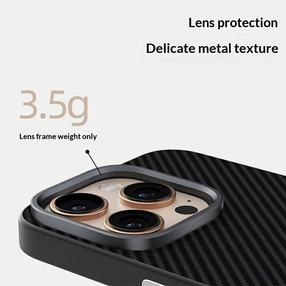 ABEEL For iPhone 16 Pro Case Compatible with MagSafe Carbon Fiber Texture TPU PC PU Phone Back Cover