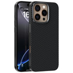 ABEEL Skal till iPhone 16 Pro Max, kompatibelt med MagSafe, smalt, kolfiberstruktur, TPU, PC, PU, bakstycke