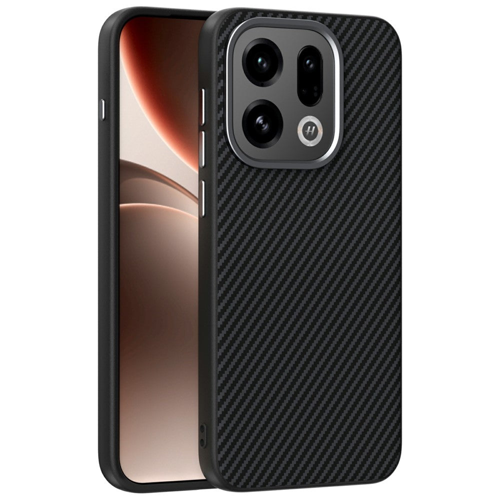 ABEEL For Oppo Find X9 5G Magnetic Case Slim Carbon Fiber Texture TPU PC PU Phone Back Cover