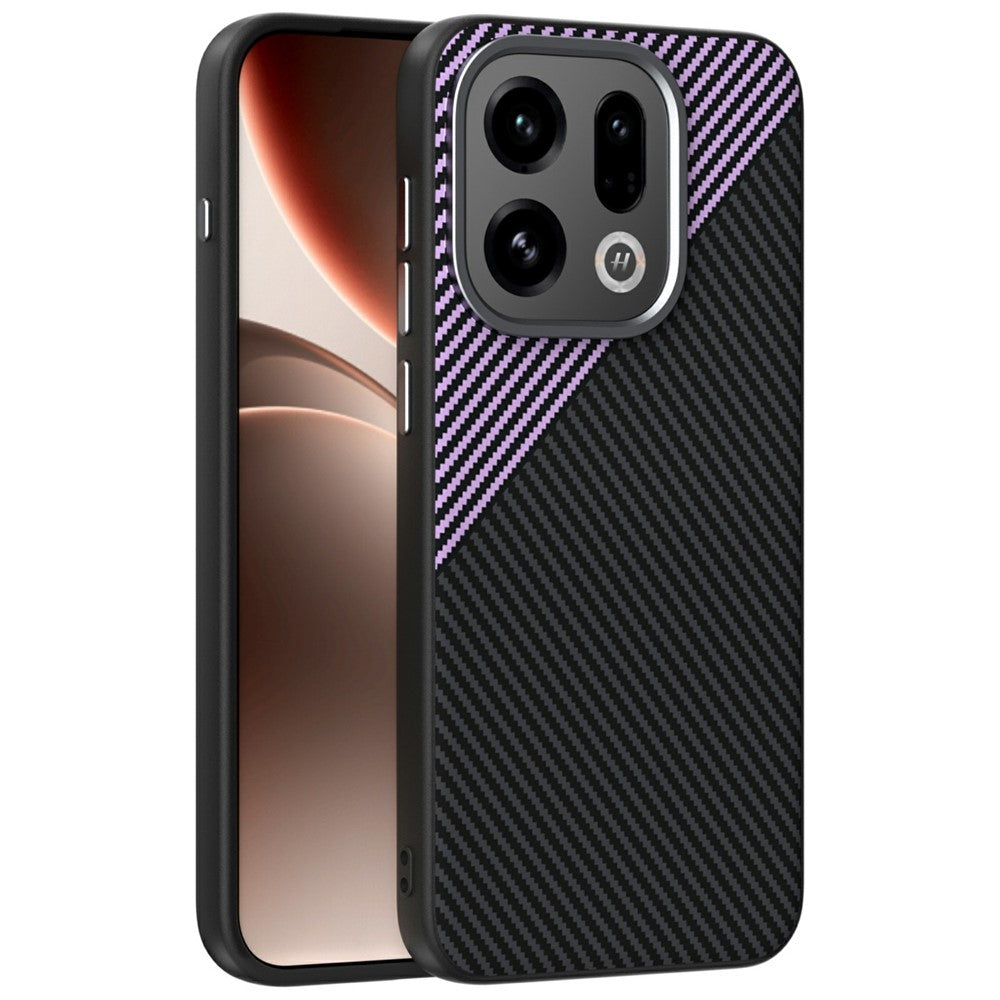 ABEEL For Oppo Find X9 5G Magnetic Case Slim Carbon Fiber Texture TPU PC PU Phone Back Cover