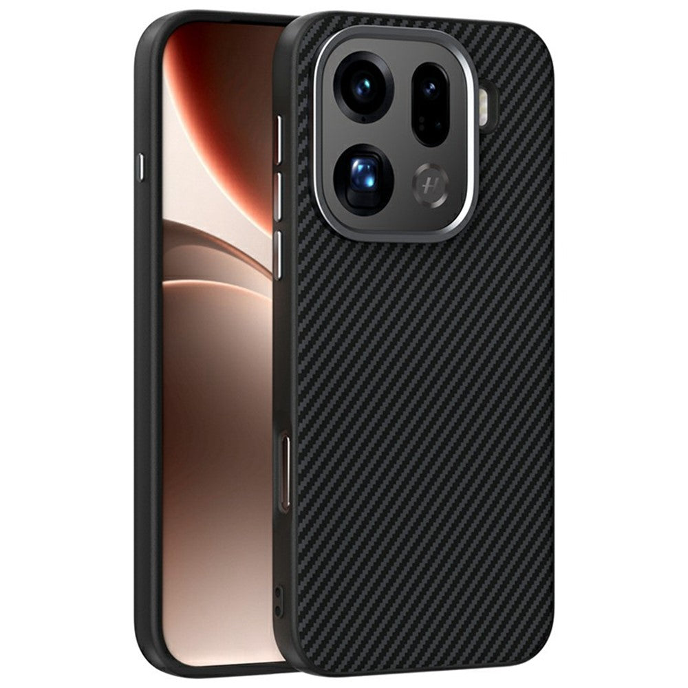 ABEEL For Oppo Find X9 Pro 5G Magnetic Case Slim Carbon Fiber Texture TPU PC PU Phone Back Cover