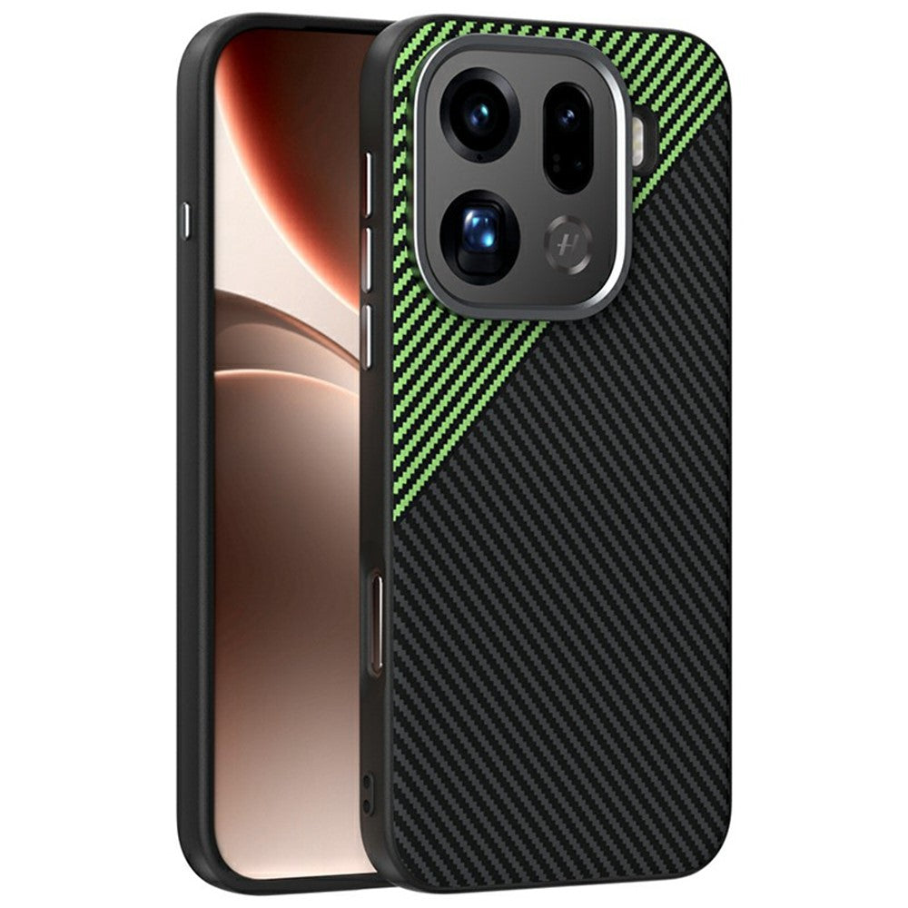 ABEEL For Oppo Find X9 Pro 5G Magnetic Case Slim Carbon Fiber Texture TPU PC PU Phone Back Cover