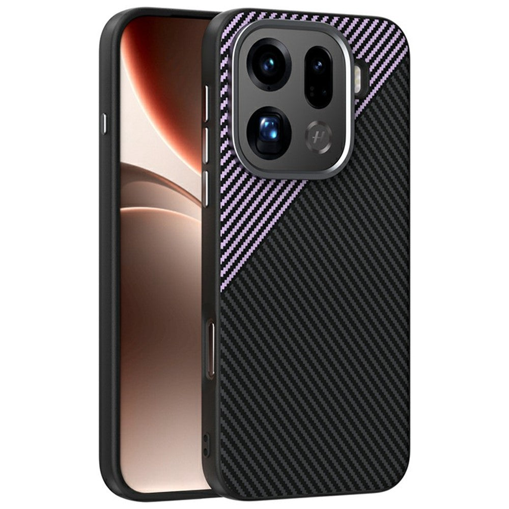 ABEEL For Oppo Find X9 Pro 5G Magnetic Case Slim Carbon Fiber Texture TPU PC PU Phone Back Cover