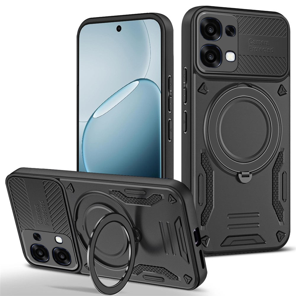 Til Oppo A6 Pro 5G Magnetisk Etui Stødsikkert TPU + PC Telefonbagcover med Støtteben