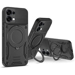 Til Oppo A6 Pro 5G Magnetisk Etui Stødsikkert TPU + PC Telefonbagcover med Støtteben