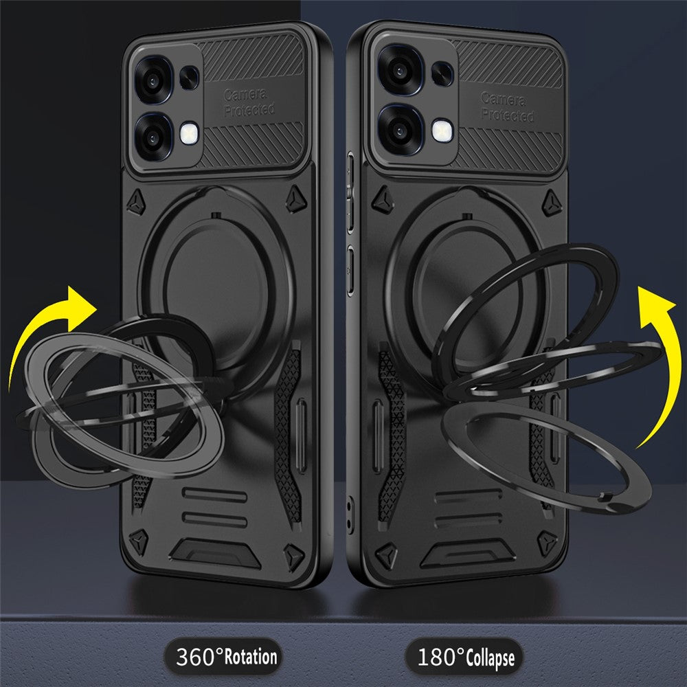 Til Oppo A6 Pro 5G Magnetisk Etui Stødsikkert TPU + PC Telefonbagcover med Støtteben