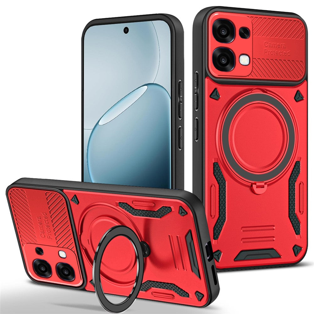Til Oppo A6 Pro 5G Magnetisk Etui Stødsikkert TPU + PC Telefonbagcover med Støtteben