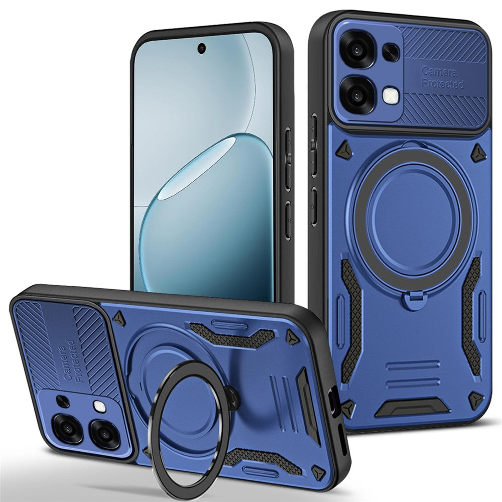 Til Oppo A6 Pro 5G Magnetisk Etui Stødsikkert TPU + PC Telefonbagcover med Støtteben