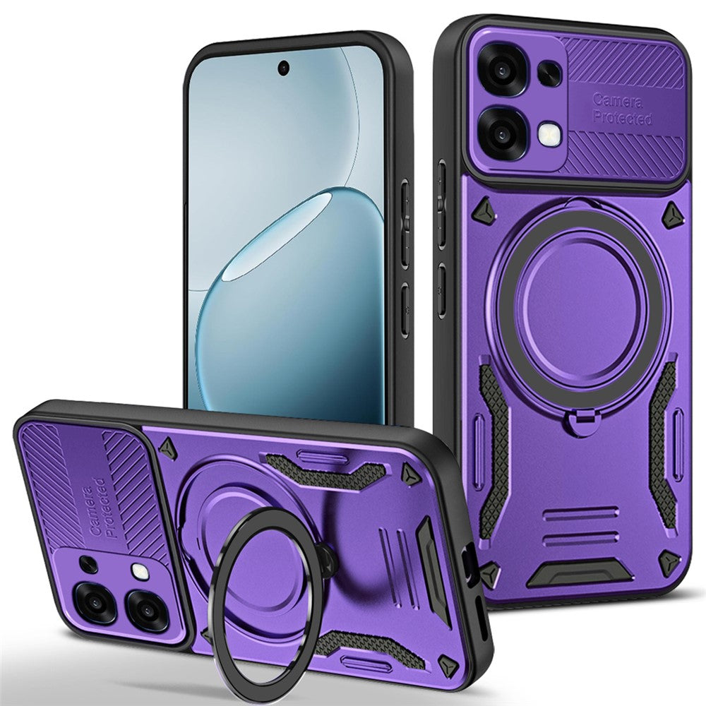 Til Oppo A6 Pro 5G Magnetisk Etui Stødsikkert TPU + PC Telefonbagcover med Støtteben