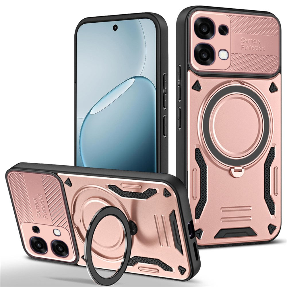 Til Oppo A6 Pro 5G Magnetisk Etui Stødsikkert TPU + PC Telefonbagcover med Støtteben
