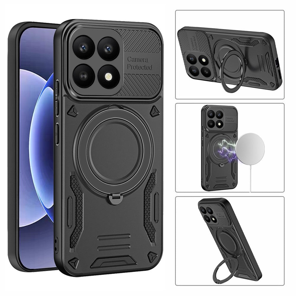 For Xiaomi 17 Magnetic Case Shockproof TPU + PC Phone Back Cover with Kickstand