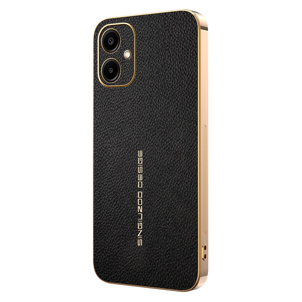 Telefoncover til Samsung Galaxy A06 4G / A06 5G Ridsefast Litchi-tekstur TPU Læder PU Telefonbagcover