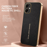 Telefoncover til Samsung Galaxy A06 4G / A06 5G Ridsefast Litchi-tekstur TPU Læder PU Telefonbagcover