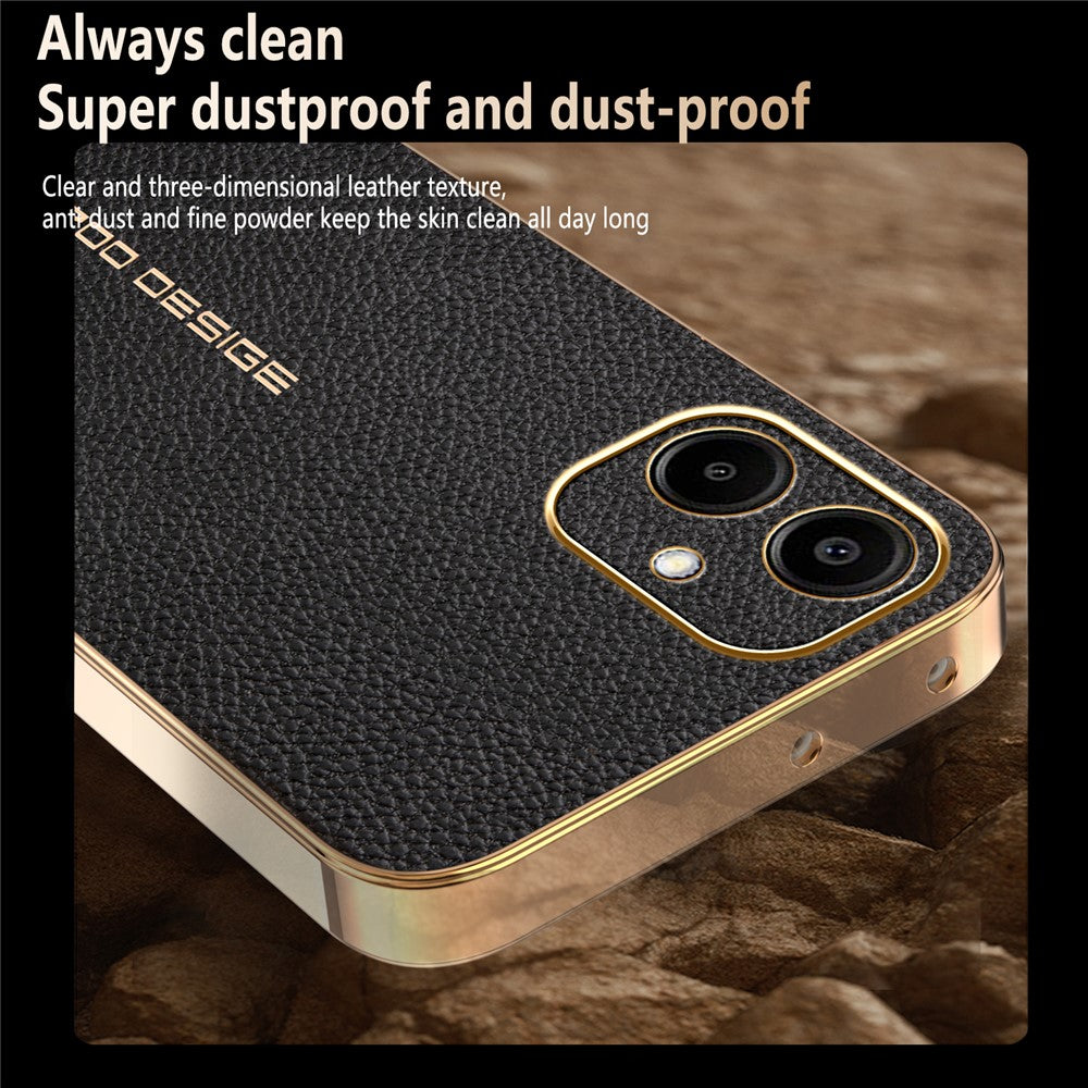Telefoncover til Samsung Galaxy A06 4G / A06 5G Ridsefast Litchi-tekstur TPU Læder PU Telefonbagcover