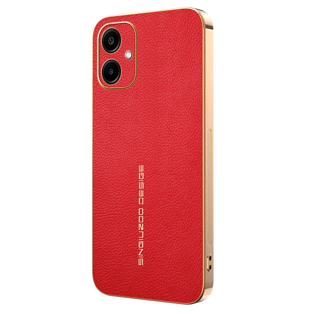 Telefoncover til Samsung Galaxy A06 4G / A06 5G Ridsefast Litchi-tekstur TPU Læder PU Telefonbagcover