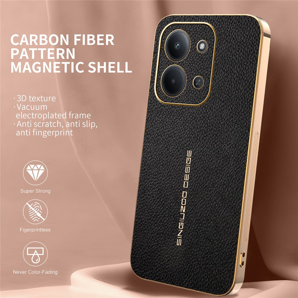 Phone Case For Xiaomi Redmi 15R 5G  /  Poco C85 4G (171mm)  /  Redmi 15C 4G (Global) (171mm) Anti Scratch Litchi Texture TPU Leather PU Phone Back Cover