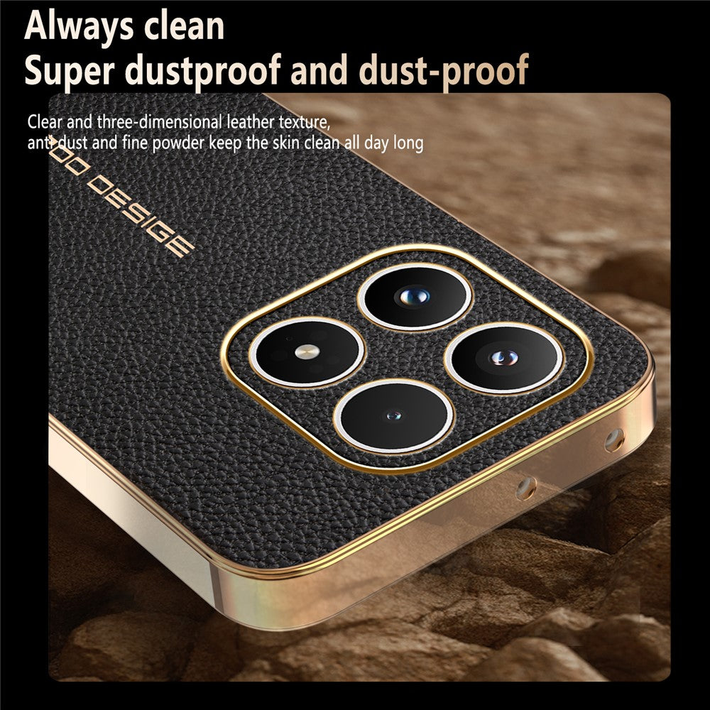 For Xiaomi 17 Case Anti Scratch Litchi Texture TPU Leather PU Phone Back Cover